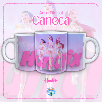 Huntrix (Fundo Rosa)