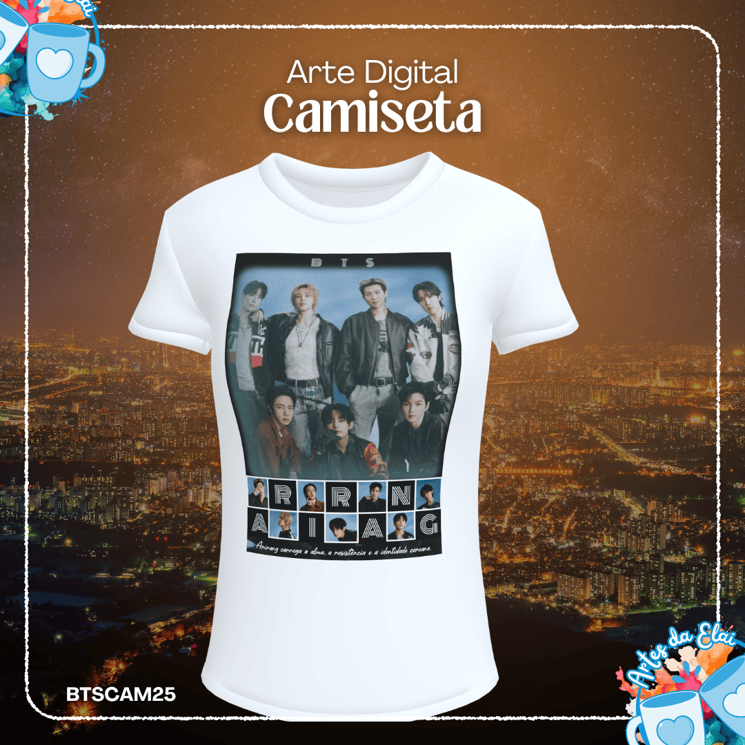 Arte Camiseta Arirang (Letra xadrez)